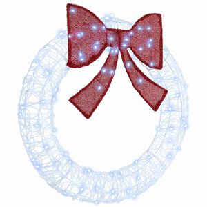 vidaXL Věnec s 80 LED diodami Studená bílá 90 cm Akryl