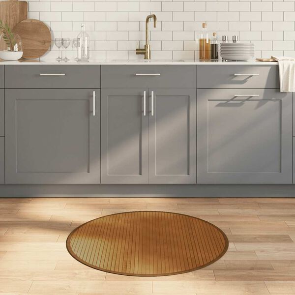 vidaXL Koberec kulat&yacute; hněd&yacute; 80 cm bambus