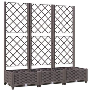 vidaXL Zahradn&iacute; květin&aacute;č s mř&iacute;žkou hněd&yacute; 120 x 40 x 121,5 cm PP