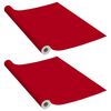 vidaXL Samolep&iacute;c&iacute; tapety na n&aacute;bytek 2 ks červen&eacute; 500 x 90 cm PVC