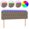 vidaXL Čelo postele s LED taupe 160 x 7 x 78/88 cm textil