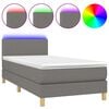 vidaXL Box spring postel s matrac&iacute; a LED tmavě &scaron;ed&aacute; 90x200 cm textil
