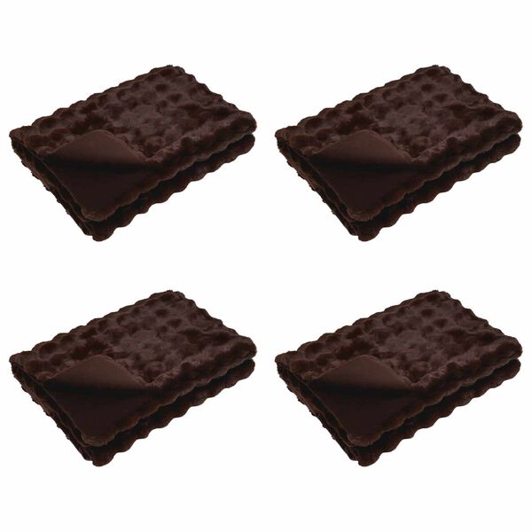 vidaXL Faux de&scaron;tn&iacute;ky kr&aacute;lič&iacute; kože&scaron;iny 4 pcs Velbloud&iacute; 220 x 240 cm