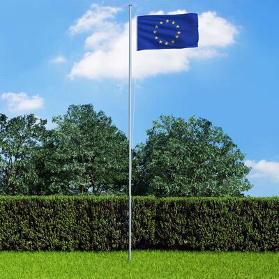 vidaXL Vlajka Evropské unie a stožár hliník 6,2 m
