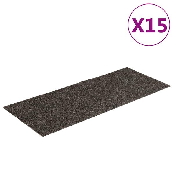 vidaXL Schodové rohože samolepicí 15 ks 60 x 25 cm antracitové obdélníkové