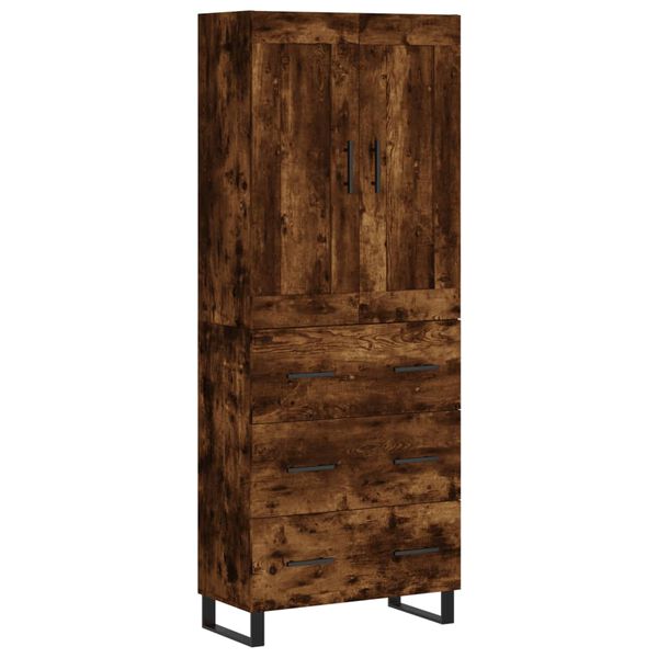 vidaXL Skř&iacute;ň highboard kouřov&yacute; dub 69,5 x 34 x 180 cm kompozitn&iacute; dřevo