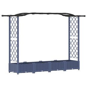 vidaXL Vyv&yacute;&scaron;en&yacute; z&aacute;hon s trel&aacute;ž&iacute; a střechou &Scaron;ed&aacute; 207 x 40 x 123 cm PP