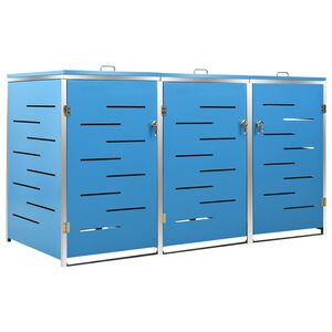 vidaXL Př&iacute;stře&scaron;ek na tři popelnice 207 x 77,5 x 115 cm nerezov&aacute; ocel