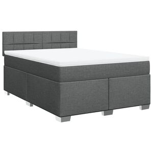 vidaXL Box spring postel s matrac&iacute; tmavě &scaron;ed&yacute; 140 x 190 cm textil