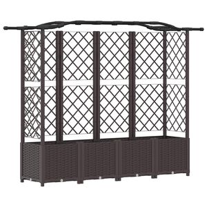 vidaXL Vyv&yacute;&scaron;en&yacute; z&aacute;hon s trel&aacute;ž&iacute; a střechou Hněd&aacute; 204 x 40 x 141 cm PP
