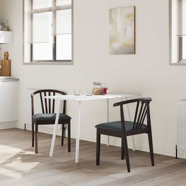 vidaXL J&iacute;deln&iacute; židle 2 pcs Světle hněd&aacute; a čern&aacute;