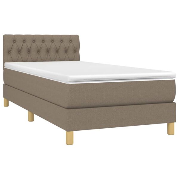 vidaXL Box spring postel s matrací a LED taupe 100x200 cm textil