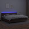 vidaXL Box spring postel s matrac&iacute; a LED hněd&aacute; 200x200 cm uměl&aacute; kůže