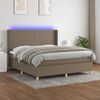 vidaXL Box spring postel s matrac&iacute; a LED taupe 180x200 cm textil