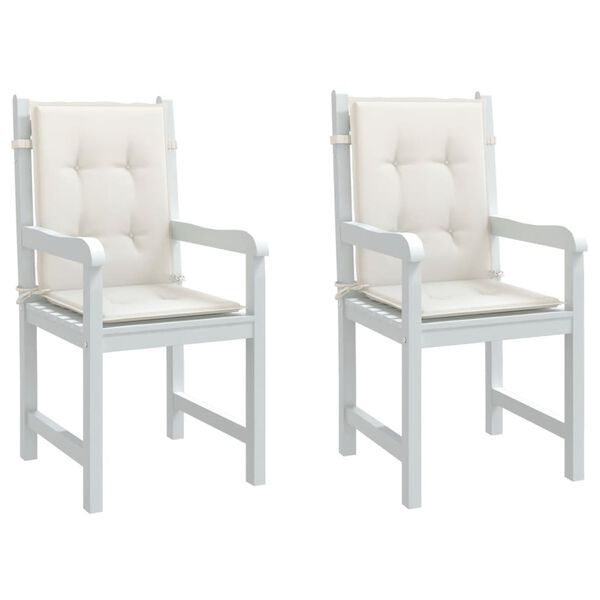 vidaXL Podušky na židli nízké opěradlo 2 ks krémová melanž 100x50x4 cm