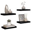 vidaXL Plovouc&iacute; n&aacute;stěnn&eacute; police 4 ks leskl&eacute; čern&eacute; 40 x 23 x 3,8 cm MDF