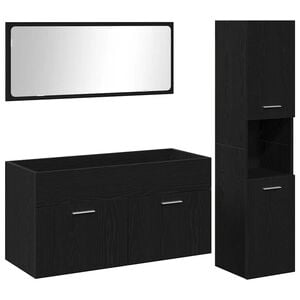 vidaXL Sada koupelnov&eacute;ho n&aacute;bytku 3 ks Čern&yacute; dub 90 x 38,5 x 46 cm