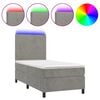 vidaXL Box spring postel s matrac&iacute; a LED světle &scaron;ed&aacute; 90x190 cm samet