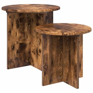 vidaXL Sada odkl&aacute;dac&iacute;ch stolků 2 pcs Uzen&yacute; Dub Dřevěn&yacute; materi&aacute;l