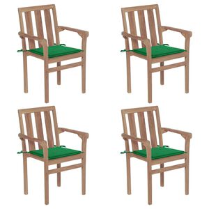 vidaXL Stohovateln&eacute; zahradn&iacute; židle s podu&scaron;kami 4 ks masivn&iacute; teak