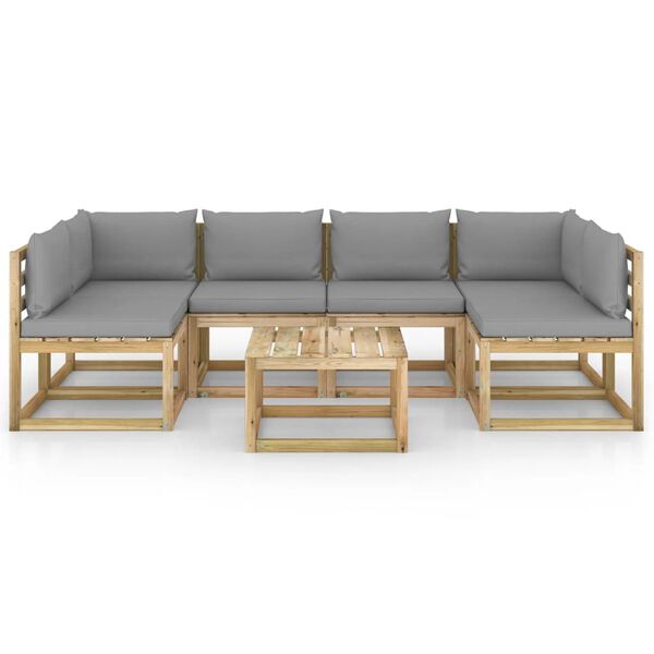 vidaXL 7d&iacute;ln&aacute; zahradn&iacute; sedac&iacute; souprava a podu&scaron;ky impregnovan&aacute; borovice