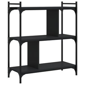 vidaXL Knihovna se 3 policemi čern&aacute; 76 x 32 x 88 cm kompozitn&iacute; dřevo