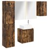 vidaXL Sada koupelnov&yacute;ch skř&iacute;něk 5 pcs Kouřov&yacute; dub 53 x 15,5 x 70 cm
