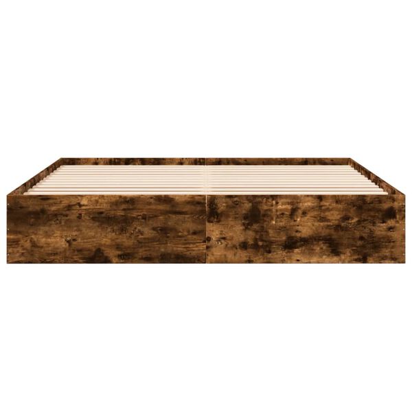 vidaXL R&aacute;m postele kouřov&yacute; dub 200 x 200 cm kompozitn&iacute; dřevo