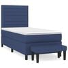 vidaXL Box spring postel s matrac&iacute; modr&aacute; 90x200 cm textil