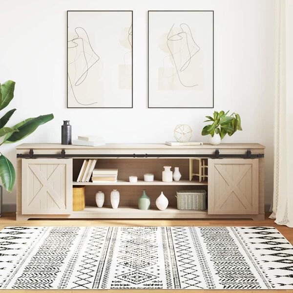 vidaXL Kov&aacute;n&iacute; pro posuvn&eacute; dveře skř&iacute;ně 213 cm uhl&iacute;kov&aacute; ocel