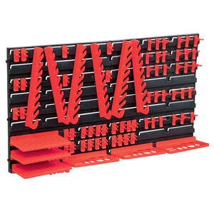 vidaXL 71d&iacute;ln&aacute; sada skladovac&iacute;ch z&aacute;sobn&iacute;ků s panely červenočern&aacute;