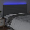 vidaXL Čelo postele s LED tmavě &scaron;ed&eacute; 200x5x118/128 cm textil