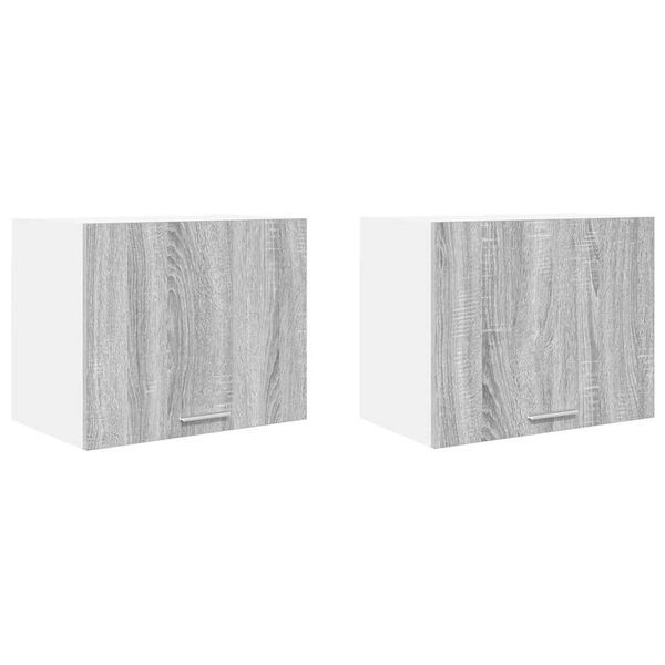 vidaXL Z&aacute;věsn&aacute; skř&iacute;ňka 2 pcs &Scaron;ed&yacute; Sonoma a b&iacute;l&aacute; 50 x 31 x 40 cm