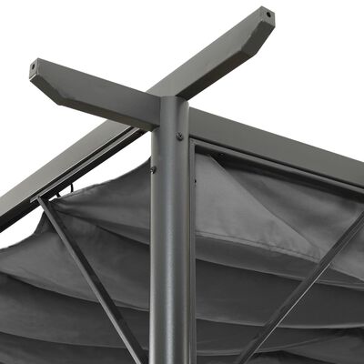 vidaXL Pergola se zatahovací střechou antracitová 3x3 m ocel 180 g/m²