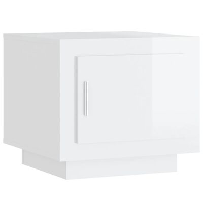 vidaXL Konferenční stolek lesklý bílý 51 x 50 x 45 cm kompozitní dřevo