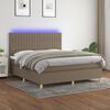 vidaXL Box spring postel s matrac&iacute; a LED taupe 180x200 cm textil