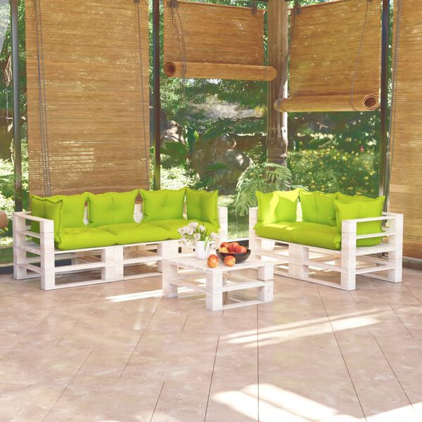 vidaXL 6d&iacute;ln&aacute; zahradn&iacute; sedac&iacute; souprava z palet s podu&scaron;kami borovice