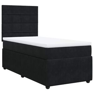 vidaXL Box spring postel s matrac&iacute; čern&aacute; 80 x 200 cm samet