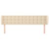 vidaXL Čelo postele typu ušák krémové 203x23x78/88 cm textil