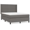 vidaXL Box spring postel s matrac&iacute; &scaron;ed&aacute; 140 x 190 cm uměl&aacute; kůže