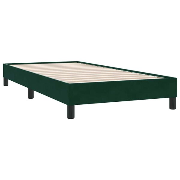 vidaXL Postel Box Spring bez matrace tmavě zelen&aacute; 100x210 cm samet