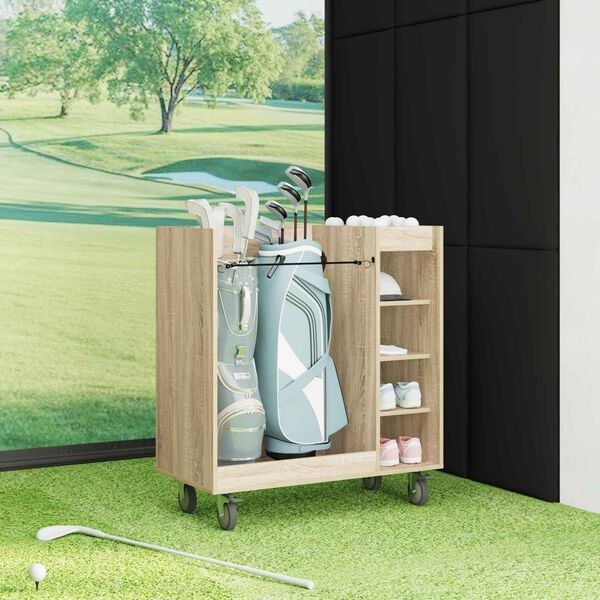 vidaXL Golfov&aacute; skř&iacute;ň s kolem Jednobarevn&yacute; Sonoma dub 90 x 45 x 98 cm