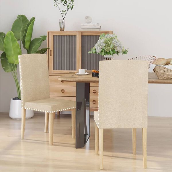 vidaXL J&iacute;deln&iacute; židle 2 ks kr&eacute;mov&eacute; textil