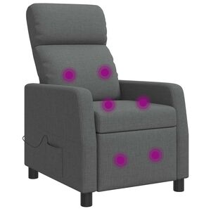 vidaXL Mas&aacute;žn&iacute; polohovac&iacute; křeslo Tmavě &scaron;ed&aacute; Textil