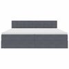 vidaXL Postel s &uacute;ložn&yacute;m prostorem s čelo Tmavě &scaron;ed&aacute; 200 x 200 cm samet
