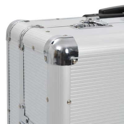 vidaXL Pilotní kufr na kolečkách 54 x 44 x 21 cm stříbrný hliníkový