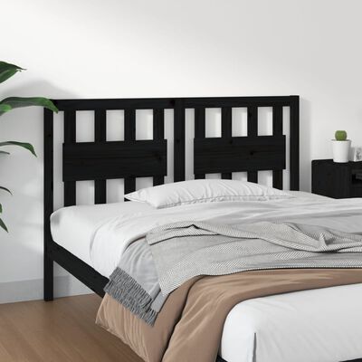 vidaXL Čelo postele černé 140,5 x 4 x 100 cm masivní borovice
