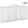 vidaXL Klenut&eacute; gabionov&eacute; ko&scaron;e 30ks 300x50x140/160cm pozinkovan&eacute; železo