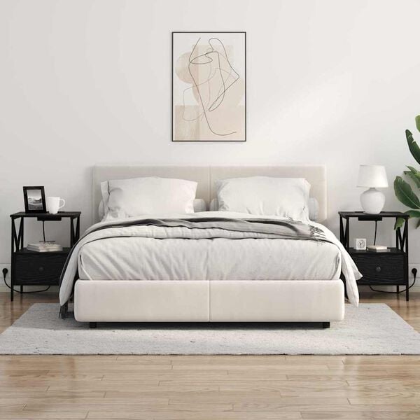 vidaXL Nočn&iacute; skř&iacute;ňka Čern&yacute; dub 41,5 x 40,5 x 55 cm kompozitn&iacute; dřevo