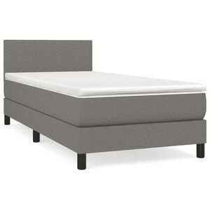 vidaXL Box spring postel s matrac&iacute; tmavě &scaron;ed&aacute; 80 x 200 cm textil